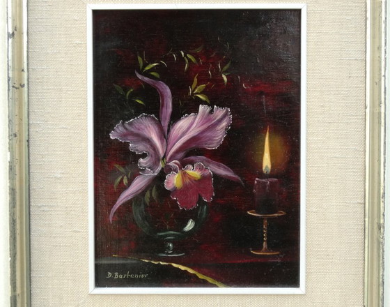 Image 1 of Naturaleza muerta, una orquídea a la luz de las velas, Orchidee im Kerzenlicht