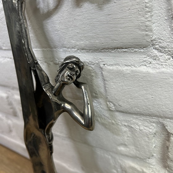 Image 1 of Miroir ancien Art Nouveau Jugendstil "Le premier coucou" Miroir Echo