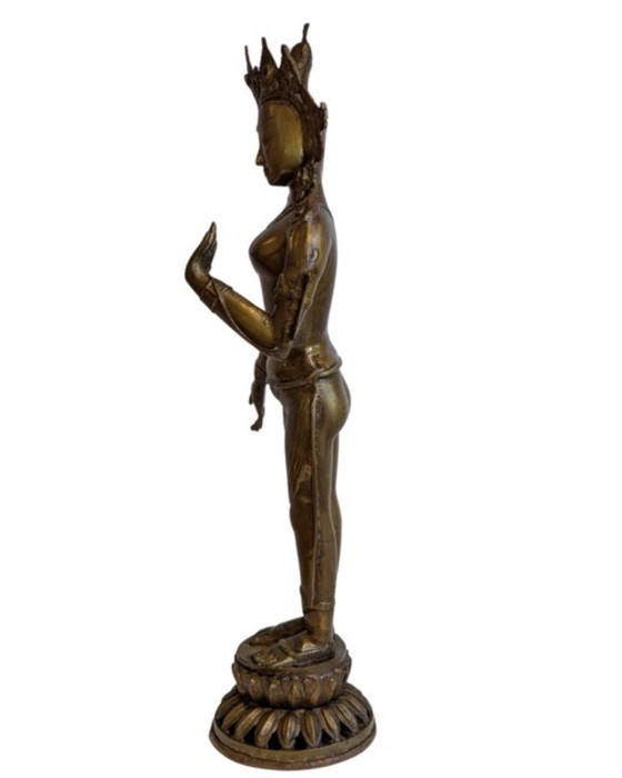 Tara debout monumentale népalaise en bronze doré au feu – XVIIIe/début XIXe siècle - 089 – Sculptures, Gold (photo 8 of 17)