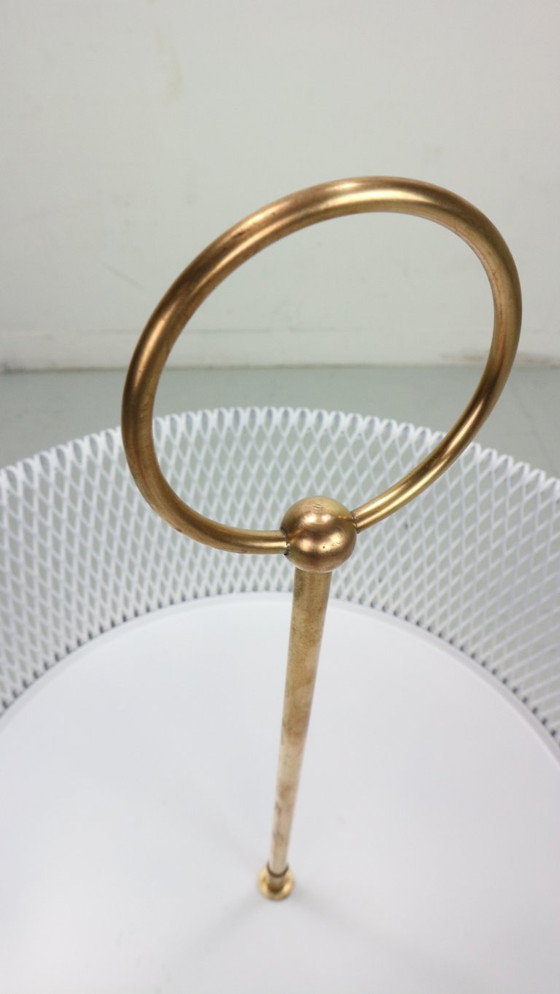 Image 1 of Fioriera d'epoca in metallo bianco e ottone, Francia, anni '60