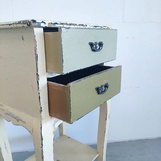 Image 1 of Stunning antique patinated hallway cabinet/side table with drawers