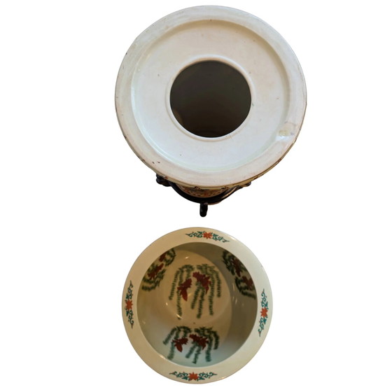 Jardinière Satsuma japonaise antique sur piédestal – Période Meiji Taisho – ca. 1890–1920 – Porte-plantes (photo 4 of 7)