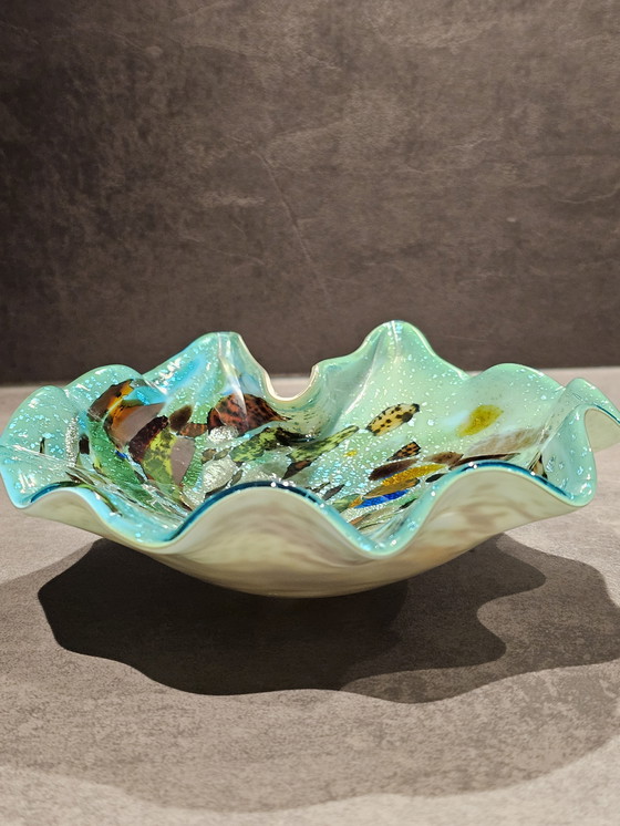 Image 1 of Ciotola vintage di Murano in vetro artistico soffiato a bocca con murrine policrome. Italia anni '60.
