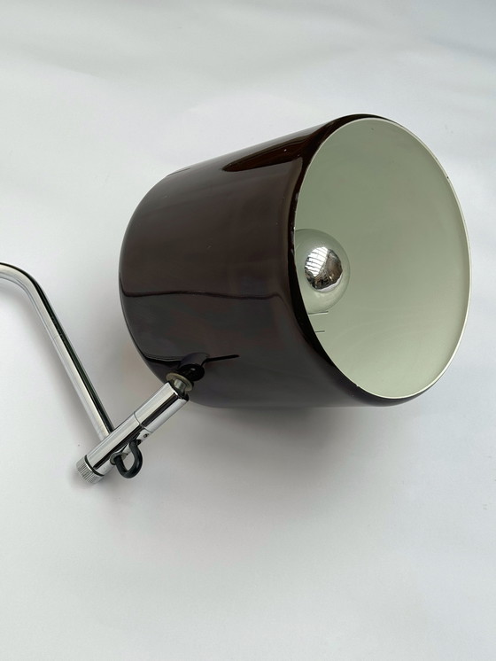 Image 1 of Anvia Herda Wandleuchte im Mid-Century-Stil aus Braun und Chrom