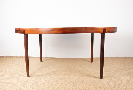 Image 1 of Grande tavolo da pranzo ovale estensibile in palissandro danese di Harry Østergaard per Randers Mobelfabrik 1960.