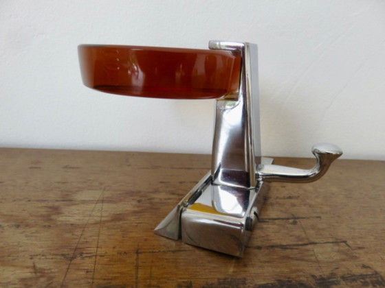 Image 1 of Wandkapstok van oranje Murano-glas en verchroomd messing, 1970