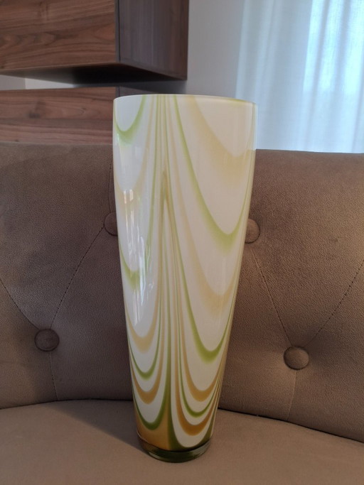 Vintage opal glass vase by Carlo Moretti from Murano (Italy).