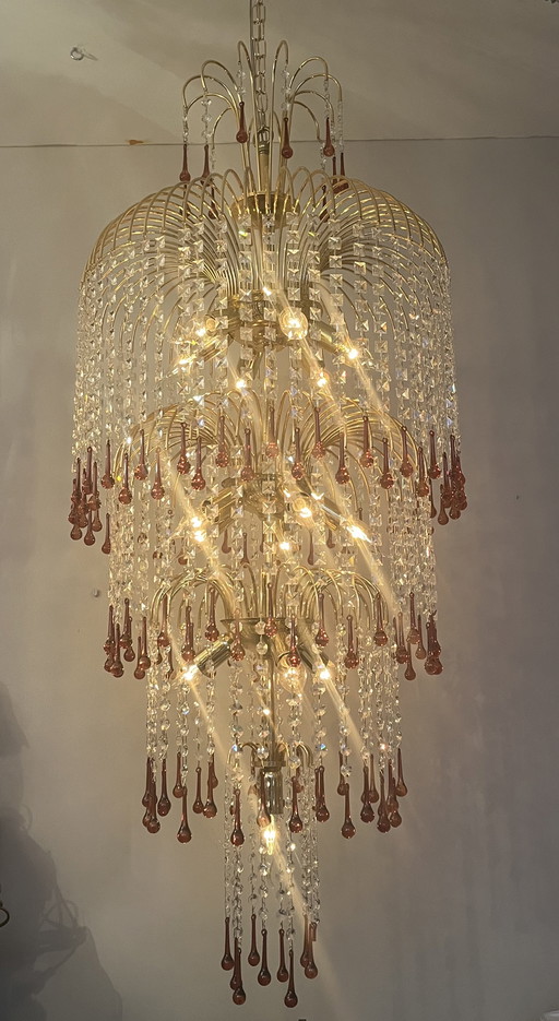 Xxl Teardrop Vintage Brown Chandelier Lampe pendante Crystal