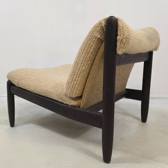 Image 1 of set van 2 fauteuil Carl Straub 60s brutalist modulair wol bekleding