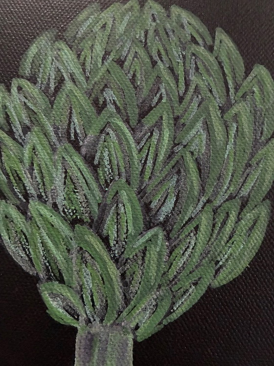 Image 1 of Klein schilderij op canvas, Artisjok