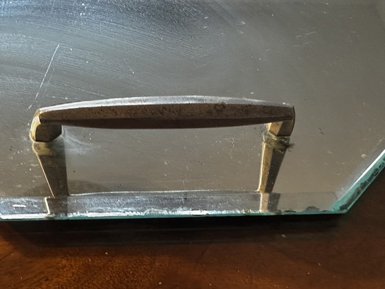 Image 1 of Art Deco Tablett mit abgeschrägtem Spiegel, ca. 1920–1930