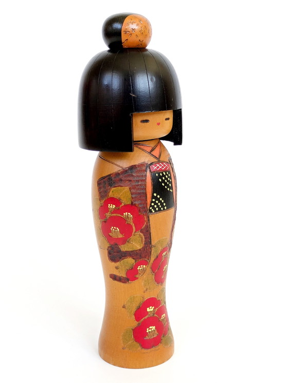 Image 1 of Vintage Handmade Japanese Kokeshi Doll | Midcentury Japan Folk Art