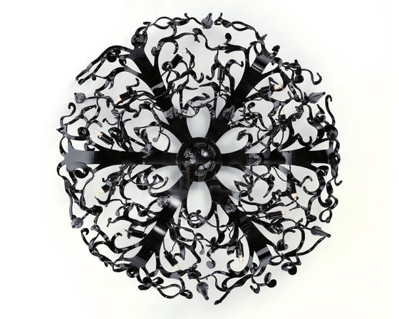 Image 1 of POTENZA DEL FIORE : FPP60BL Ø60cm, ALTO 30cm, 12xG9, NERO