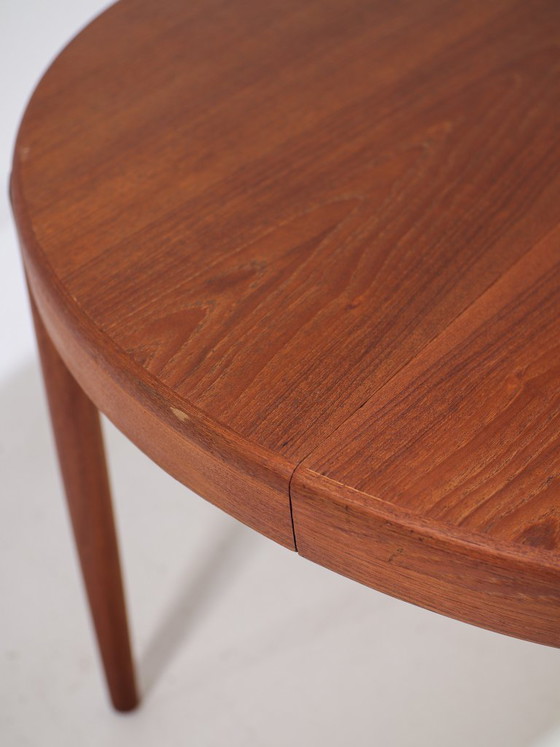 Image 1 of Uitschuifbare ronde eettafel teak Deens vintage jaren '60