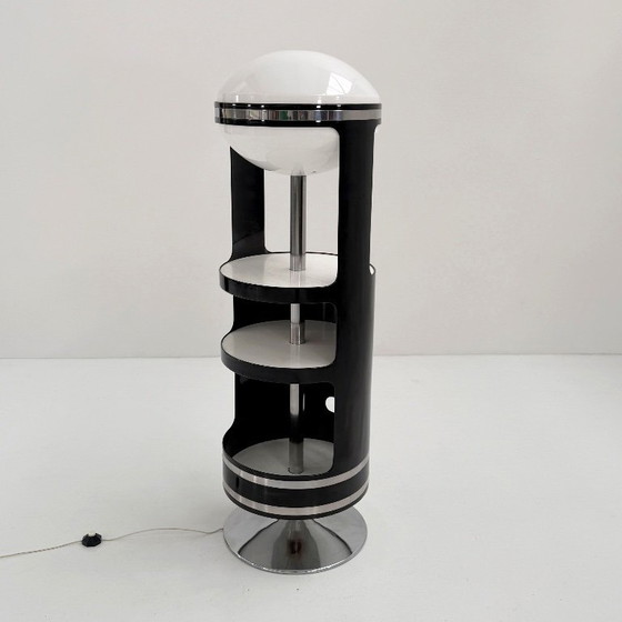 Image 1 of Rotating Bar Cabinet with Lamp in the Style of Joe Colombo, 1960s