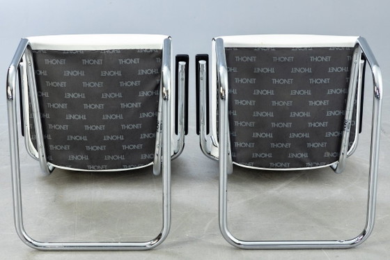 Thonet Freischwinger S64 Jil Sander avec cuir et rembourrage – Chaises de salle à manger, Bois (photo 6 of 9)