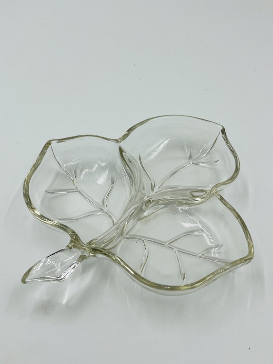 Image 1 of Vintage glass leaf-shaped dish