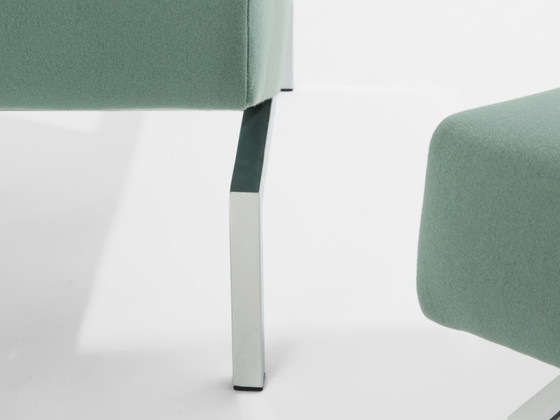 Image 1 of Pierre Paulin CM236 fauteuils, chroom satijn wollen fluweel, 1960