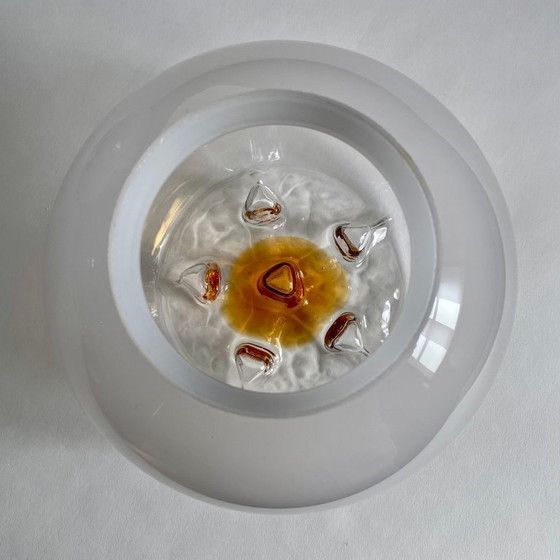 Image 1 of Lampada vintage in vetro di Murano con lattimo, design scultoreo italiano, anni '60-'70