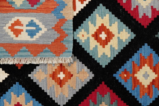 Kilim Gashgai tissé à la main 254 x 174 cm
