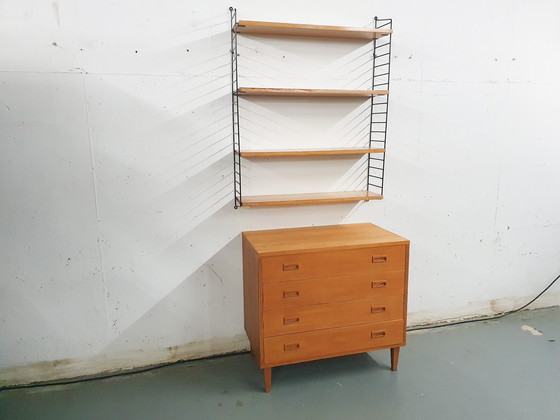 Image 1 of Nisse String für Strinning Wandschrank aus Kiefernholz, Schweden 1960er Jahre