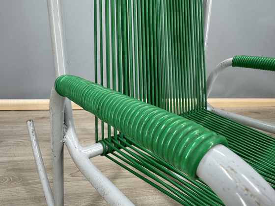 Image 1 of Sedia a dondolo vintage con corda verde