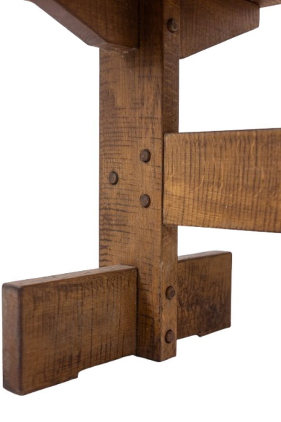 Image 1 of Officina Rivadossi. Tisch und 4 Stühle im Stil des Brutalismus. Italien, um 1970