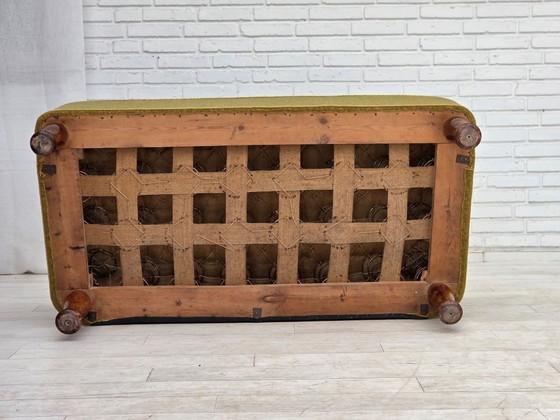 Image 1 of 1950s, Danish 2-seater sofa, green furniture wool fabric.