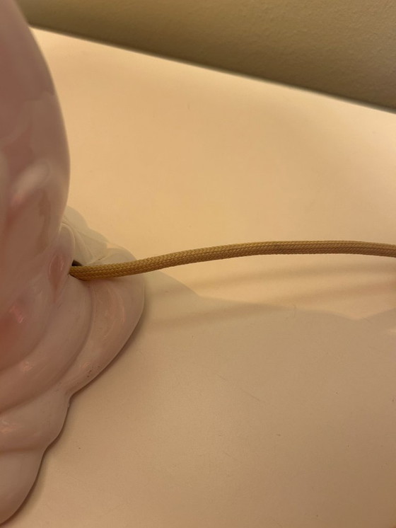 Image 1 of Große Tischlampe aus weißer Keramik, Capodimonte Italien, 1960er