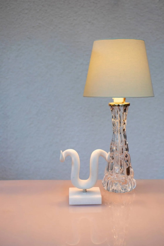 Image 1 of Carl Fagerlund Crystal Glass Table Lamps. Orrefors, Sweden