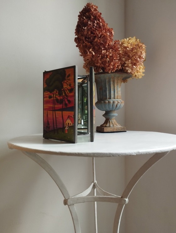 Image 1 of Antiguo espejo de barbero tríptico pequeño