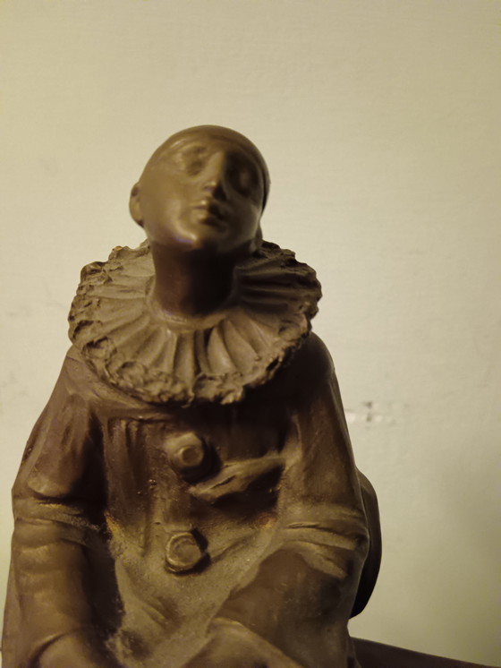 Image 1 of Sculpturaal werk met een Wehrle-klok uit de jaren 1940 en 1950 - Art Deco