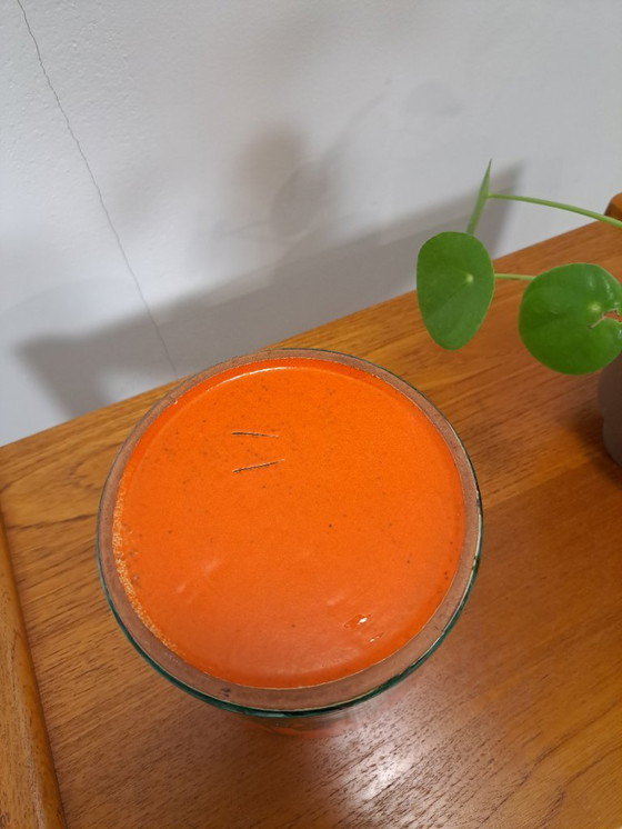 Image 1 of Pot de fleurs en céramique orange, Allemagne de l'Ouest, n° 4