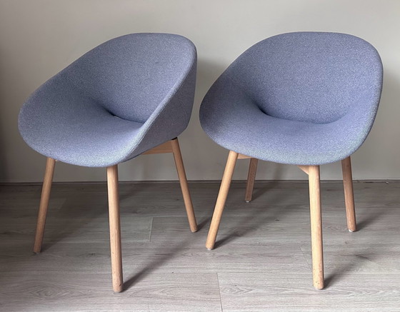 4x Artifort Beso design Dining chairs, Wood, Textile, Grey, Modern (photo 7 of 9)