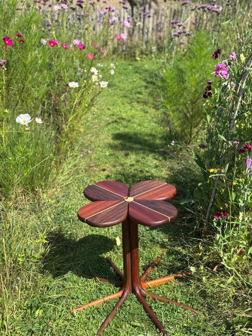 Handmade clover side table