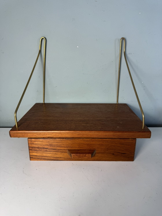 Prachtige Set Vintage Deense Nachtkastjes (Jaren '60) – Wood, Brass (photo 9 of 14)