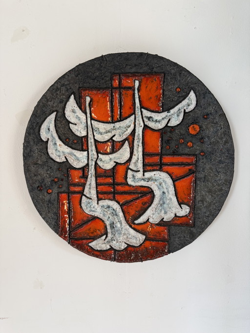 Vintage Keramik-Wandteller, Westdeutschland, 1960er Jahre