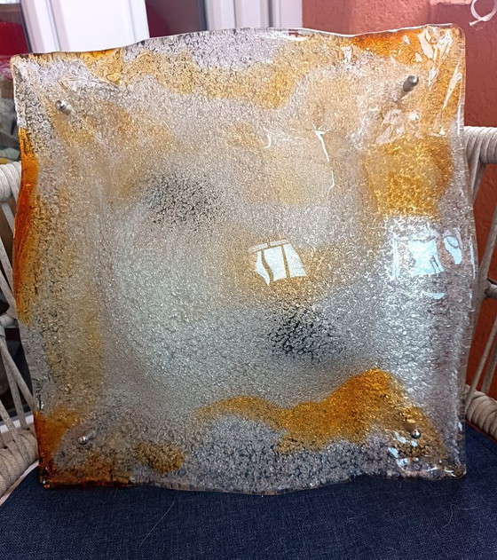 Image 1 of Mazzega Murano Grande Plafoniera 40x40 cm - design Carlo Nason - anni '90