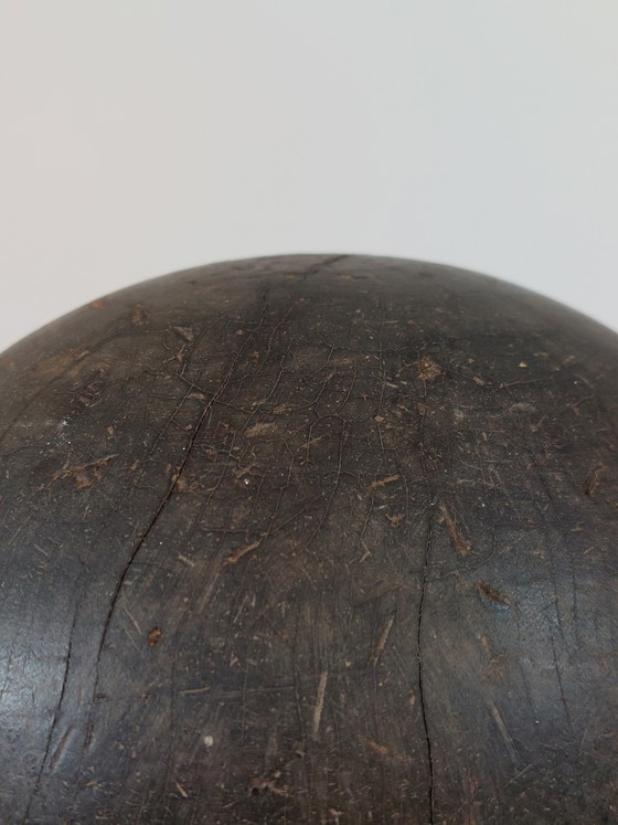 Image 1 of Antique decorative patinated hardwood ball