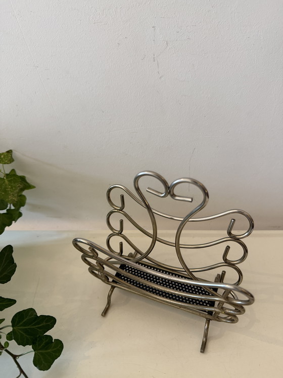 Image 1 of Chrome napkin holder letter holder 1970s