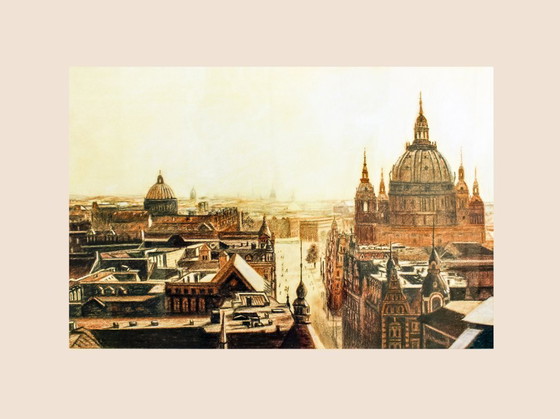 Image 1 of Berlin Cathedral. Berlin Cathedral. Germany drawing. Berlin cityscape.