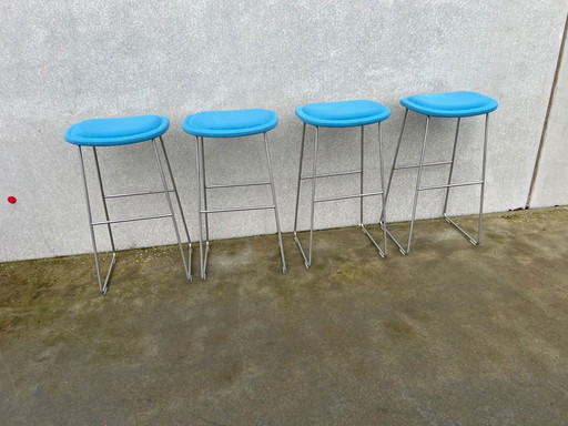 4X Cappellini Hi Pad Stool Blue