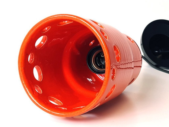 Image 1 of 1 van 3 keramieken aardewerken vintage hanglampen, West Germany fat lava stijl, keramische retro hanglampen