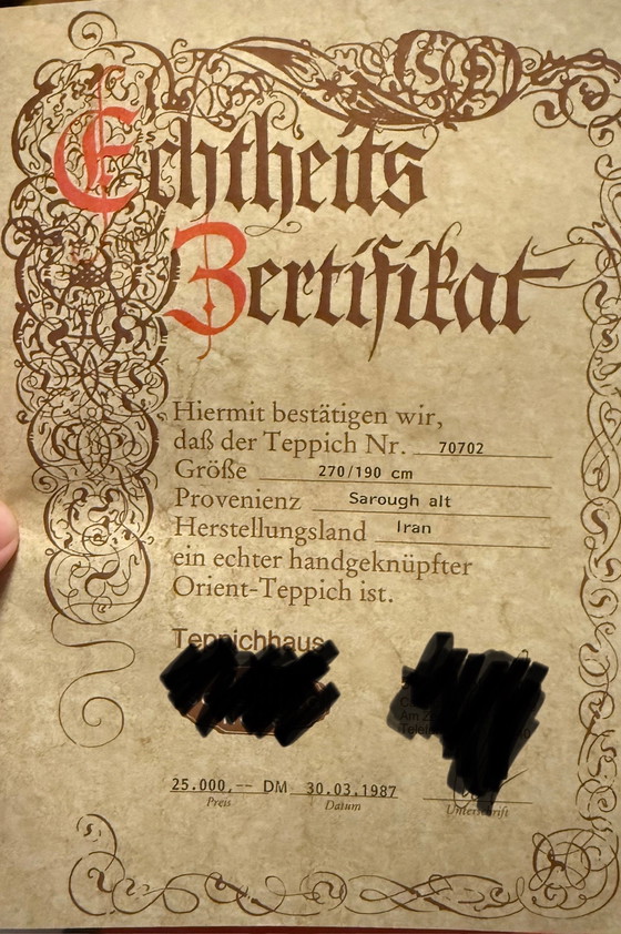 Image 1 of #27 – Persian Carpet – SAROUGH – 270cm x 190cm