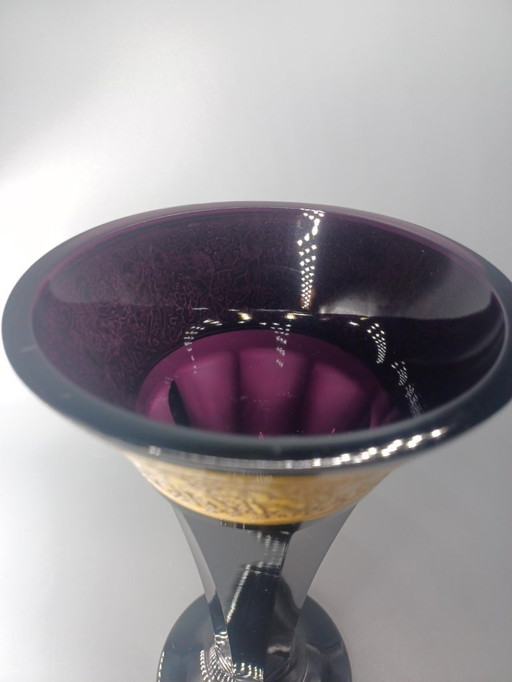 Vase ancien Moser cristal Améthyste Karlsbad 