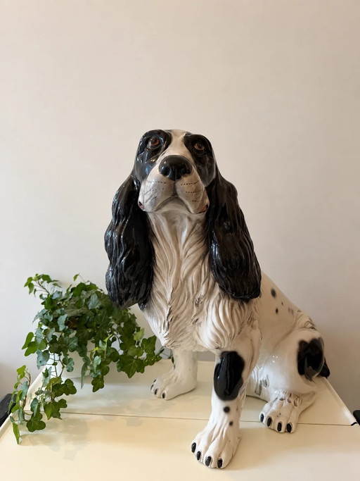 Italienische Keramik Spaniel Hundestatue
