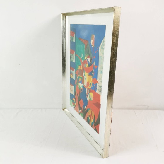 Image 1 of Dipinto surrealista di Bent Karl Jacobsen, Danimarca, anni '70.