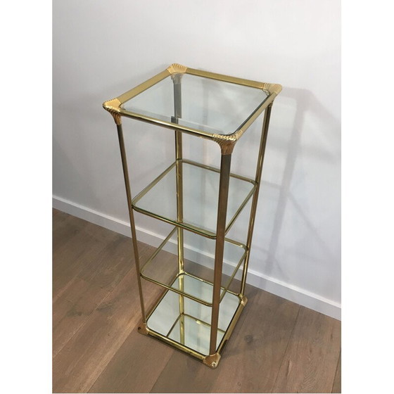 Image 1 of Vintage gold-plated Hollywood Regency 3-tier shelf, 1970