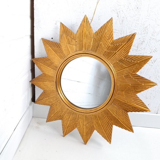 Image 1 of Vintage sun mirror, mid-century modern design, 1970s
