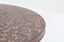 Vintage brutalist ronde salontafel van koper en hout jaren 70
